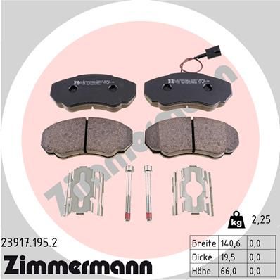 239171952 ZIMMERMANN Комплект тормозных колодок, дисковый тормоз