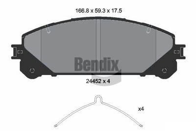 BPD1488 BENDIX Braking Комплект тормозных колодок, дисковый тормоз