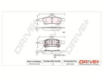 DP1010100158 Dr!ve+ Комплект тормозных колодок, дисковый тормоз
