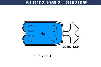 B1G10210592 GALFER Комплект тормозных колодок, дисковый тормоз