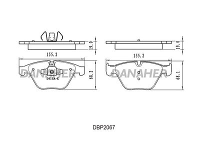 DBP2067 DANAHER Комплект тормозных колодок, дисковый тормоз