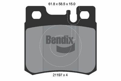 BPD1765 BENDIX Braking Комплект тормозных колодок, дисковый тормоз