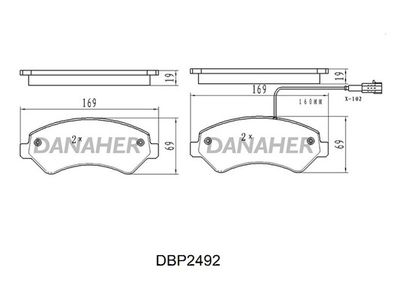 DBP2492 DANAHER Комплект тормозных колодок, дисковый тормоз