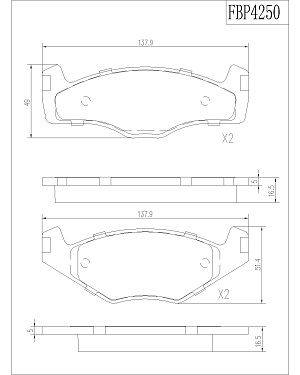 FBP4250 FI.BA Комплект тормозных колодок, дисковый тормоз