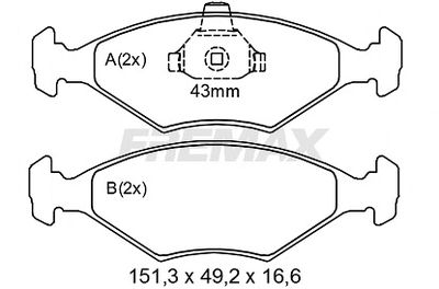FBP2054 FREMAX Комплект тормозных колодок, дисковый тормоз