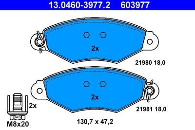 13046039772 ATE Комплект тормозных колодок, дисковый тормоз