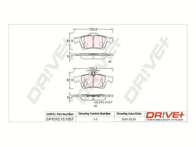 DP1010101057 Dr!ve+ Комплект тормозных колодок, дисковый тормоз