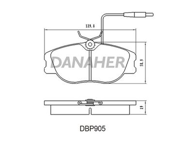 DBP905 DANAHER Комплект тормозных колодок, дисковый тормоз