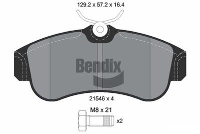 BPD1809 BENDIX Braking Комплект тормозных колодок, дисковый тормоз