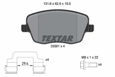 2358101 TEXTAR Комплект тормозных колодок, дисковый тормоз