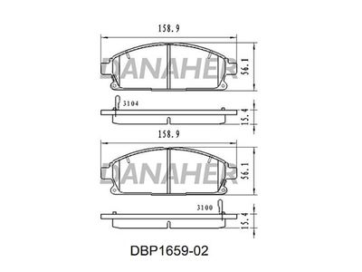 DBP165902 DANAHER Комплект тормозных колодок, дисковый тормоз