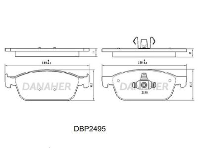DBP2495 DANAHER Комплект тормозных колодок, дисковый тормоз