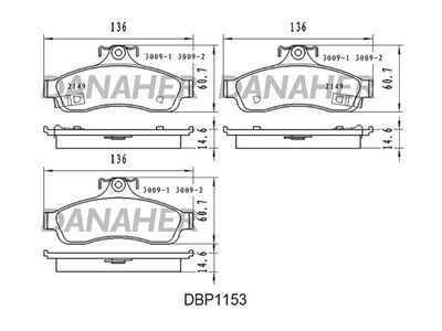 DBP1153 DANAHER Комплект тормозных колодок, дисковый тормоз