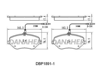 DBP18911 DANAHER Комплект тормозных колодок, дисковый тормоз