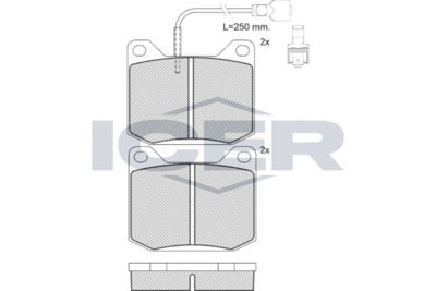 180250 ICER Комплект тормозных колодок, дисковый тормоз