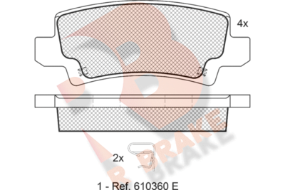 RB1514 R BRAKE Комплект тормозных колодок, дисковый тормоз