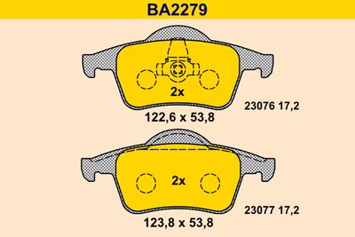 BA2279 BARUM Комплект тормозных колодок, дисковый тормоз