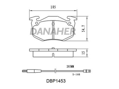 DBP1453 DANAHER Комплект тормозных колодок, дисковый тормоз