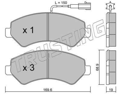 7250 TRUSTING Комплект тормозных колодок, дисковый тормоз
