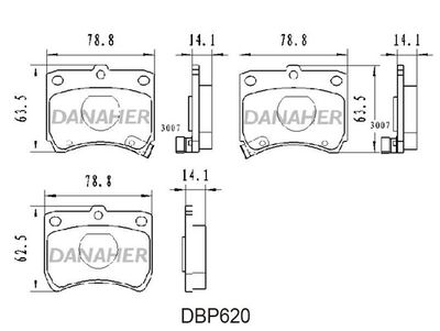 DBP620 DANAHER Комплект тормозных колодок, дисковый тормоз