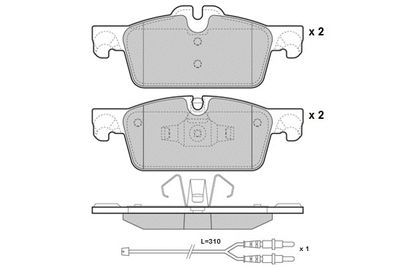 121464 E.T.F. Комплект тормозных колодок, дисковый тормоз