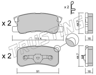 4151 TRUSTING Комплект тормозных колодок, дисковый тормоз