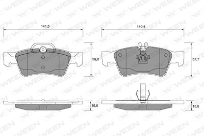 1511234 WEEN Комплект тормозных колодок, дисковый тормоз
