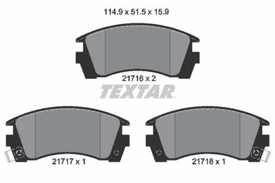 2171602 TEXTAR Комплект тормозных колодок, дисковый тормоз