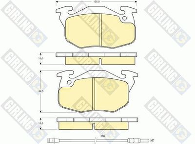 6110793 GIRLING Комплект тормозных колодок, дисковый тормоз