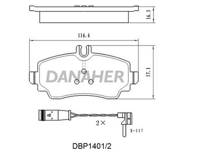 DBP14012 DANAHER Комплект тормозных колодок, дисковый тормоз