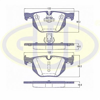 GBP038161 G.U.D. Комплект тормозных колодок, дисковый тормоз