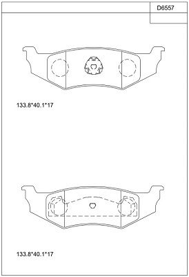 KD6557 ASIMCO Комплект тормозных колодок, дисковый тормоз