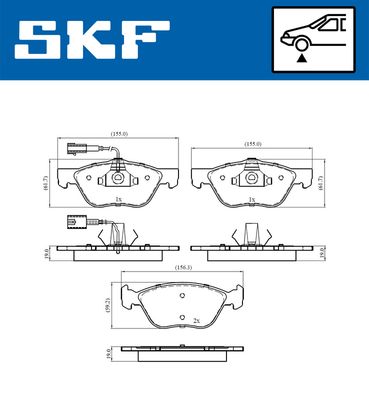 VKBP80438E SKF Комплект тормозных колодок, дисковый тормоз