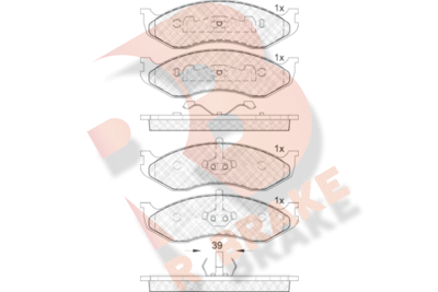 RB0968 R BRAKE Комплект тормозных колодок, дисковый тормоз