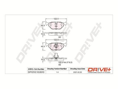 DP1010100810 Dr!ve+ Комплект тормозных колодок, дисковый тормоз