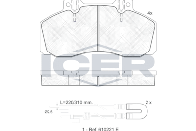 150722 ICER Комплект тормозных колодок, дисковый тормоз