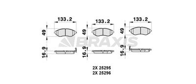 AB0293 BRAXIS Комплект тормозных колодок, дисковый тормоз