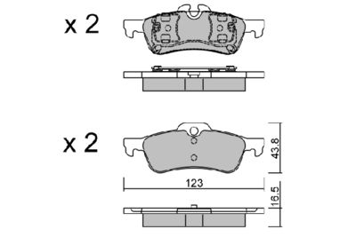 BPMB2001 AISIN Комплект тормозных колодок, дисковый тормоз