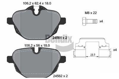 BPD1069 BENDIX Braking Комплект тормозных колодок, дисковый тормоз