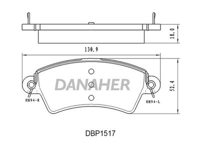 DBP1517 DANAHER Комплект тормозных колодок, дисковый тормоз