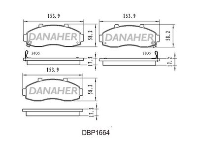 DBP1664 DANAHER Комплект тормозных колодок, дисковый тормоз