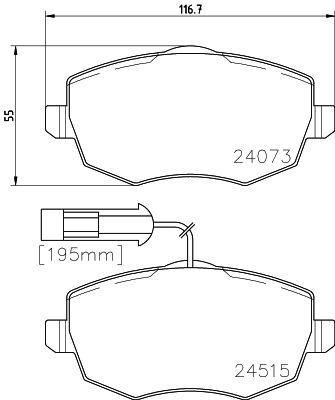 PCP1590 DON Комплект тормозных колодок, дисковый тормоз