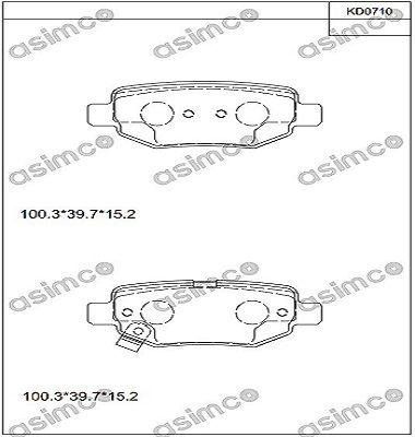 KD0710 ASIMCO Комплект тормозных колодок, дисковый тормоз