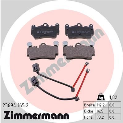 236941652 ZIMMERMANN Комплект тормозных колодок, дисковый тормоз