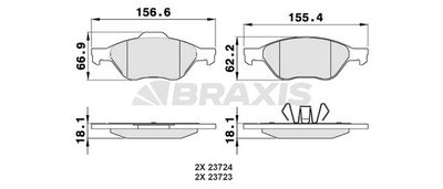 AA0010 BRAXIS Комплект тормозных колодок, дисковый тормоз