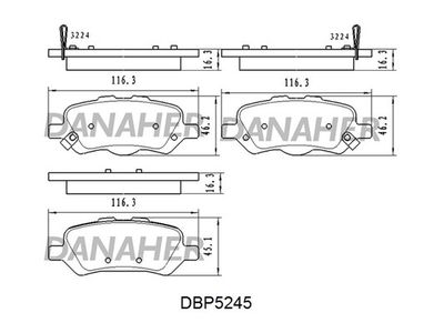 DBP5245 DANAHER Комплект тормозных колодок, дисковый тормоз
