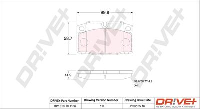 DP1010101166 Dr!ve+ Комплект тормозных колодок, дисковый тормоз