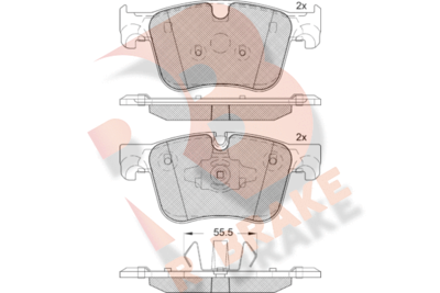 RB2166203 R BRAKE Комплект тормозных колодок, дисковый тормоз