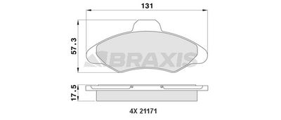 AA0185 BRAXIS Комплект тормозных колодок, дисковый тормоз