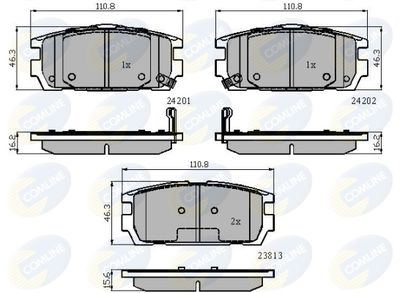 CBP31743 COMLINE Комплект тормозных колодок, дисковый тормоз